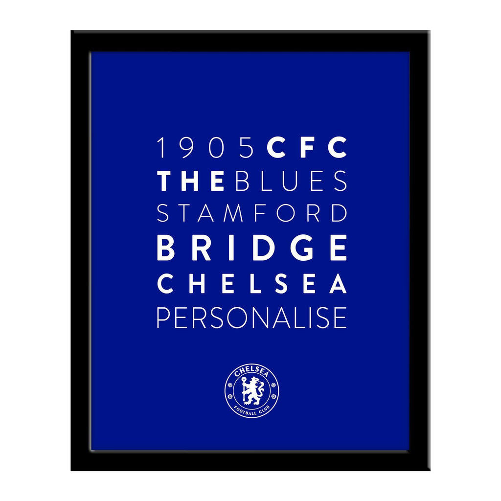 Personalised Chelsea FC Word Collage Framed Print