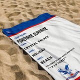 Crystal Palace Beach Towel (Personalised Fans Ticket Design)