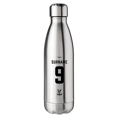 Crystal Palace FC Personalised Silver Insulated Water Bottle