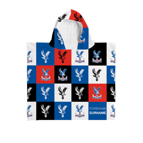 Crystal Palace Personalised Kids' Hooded Towel - Chequered