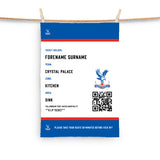 Crystal Palace Tea Towel - Personalised (Fans Ticket Design)
