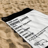 Derby County Beach Towel (Personalised Fans Ticket Design)