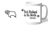 Personalised Derby County Best Husband In The World Mug