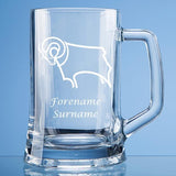 Personalised Derby County Large Glass Tankard