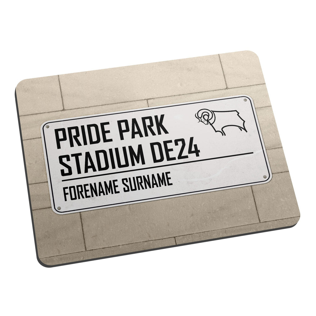 Personalised Derby County Street Sign Mouse Mat