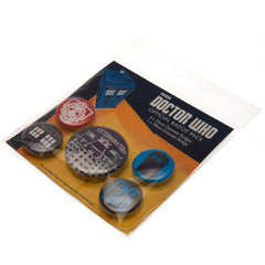 Doctor Who Button Badge Set  - Official Merchandise Gifts