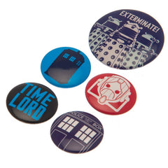 Doctor Who Button Badge Set  - Official Merchandise Gifts