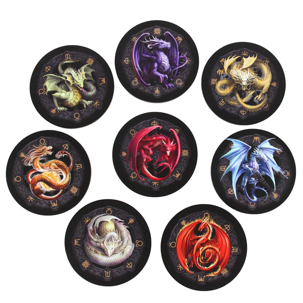 Dragons of the Sabbats Coaster Set by Anne Stokes