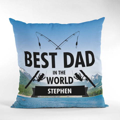 Fishing Best Dad Personalised Cushion