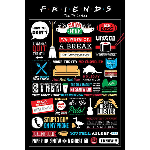 Friends Poster Infographic 150  - Official Merchandise Gifts