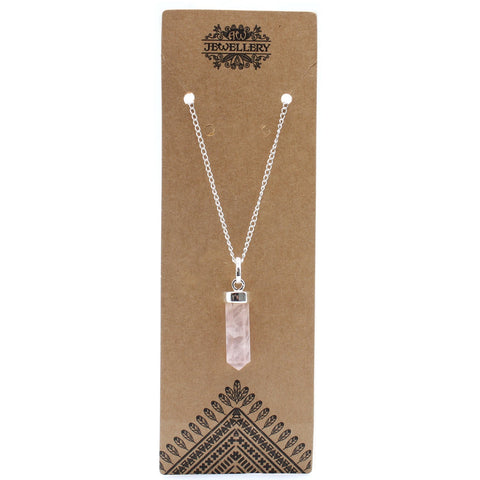 Gemstone Classic Point Pendant - Rose Quartz