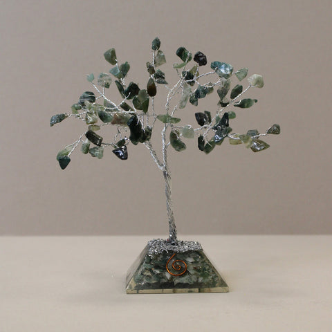 Gemstone Tree with Organite Base - 80 Stone - Moss Agate