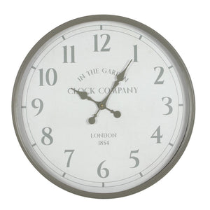 Grey Garden Clock with Glass