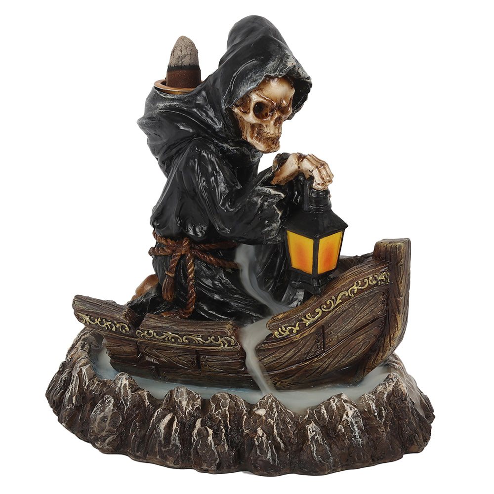 Grim Reaper Boat Backflow Incense Burner