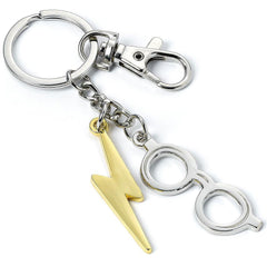 Harry Potter Charm Keyring Lightning Bolt & Glasses  - Official Merchandise Gifts