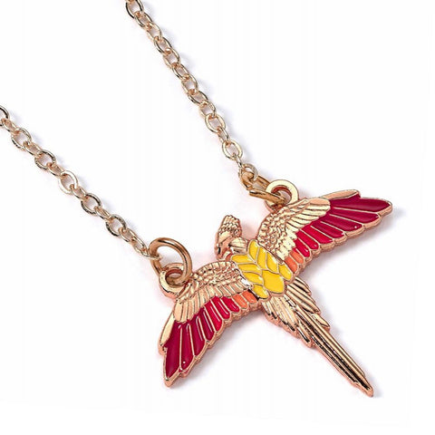 Harry Potter Rose Gold Plated Necklace Fawkes  - Official Merchandise Gifts