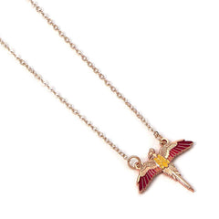 Harry Potter Rose Gold Plated Necklace Fawkes  - Official Merchandise Gifts