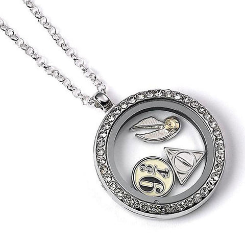 Harry Potter Silver Plated Charm Locket Necklace  - Official Merchandise Gifts