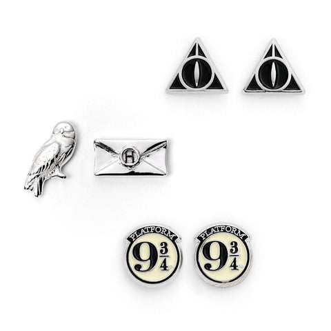 Harry Potter Silver Plated Earring Set CL  - Official Merchandise Gifts