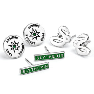 Harry Potter Silver Plated Earring Set Slytherin