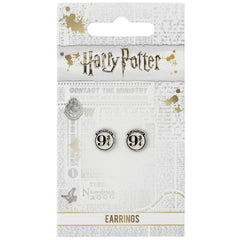 Harry Potter Silver Plated Earrings 9 & 3 Quarters  - Official Merchandise Gifts