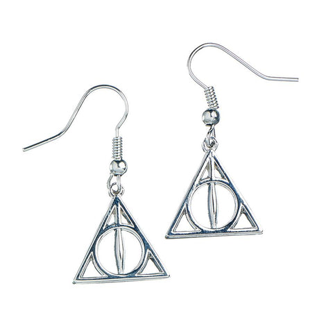 Harry Potter Silver Plated Earrings Deathly Hallows  - Official Merchandise Gifts