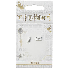 Harry Potter Silver Plated Earrings Hedwig Owl & Letter  - Official Merchandise Gifts