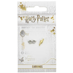 Harry Potter Silver Plated Earrings Lightning Bolt & Glasses  - Official Merchandise Gifts