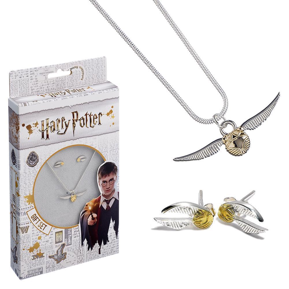 Harry Potter Silver Plated Necklace & Earring Golden Snitch  - Official Merchandise Gifts