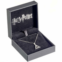 Harry Potter Sterling Silver Crystal Necklace Deathly Hallows  - Official Merchandise Gifts