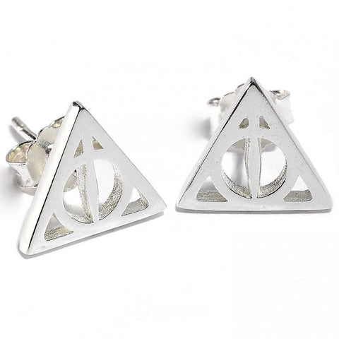 Harry Potter Sterling Silver Earrings Deathly Hallows  - Official Merchandise Gifts