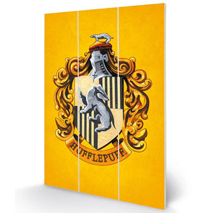 Harry Potter Wood Print Hufflepuff  - Official Merchandise Gifts