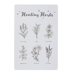 Healing Herbs Metal Sign
