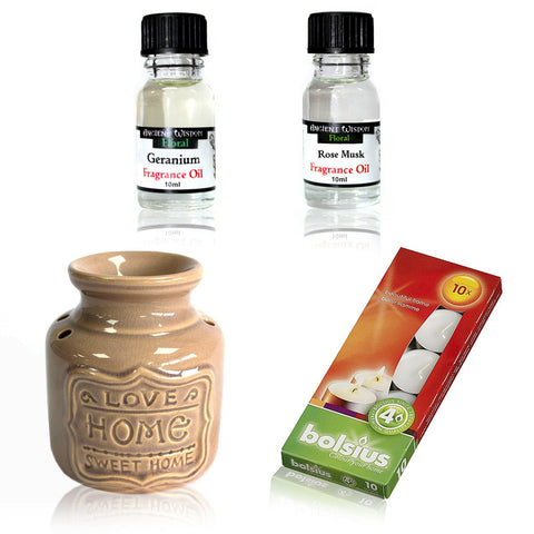 'Home' Oil Burner and Fragrance Oils Kit