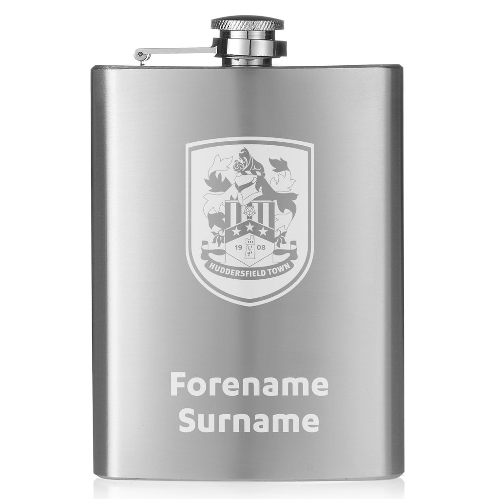Personalised Huddersfield Town Crest Hip Flask