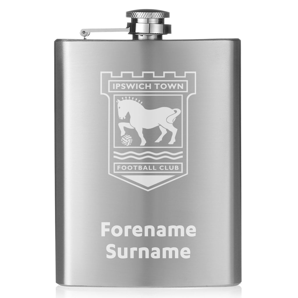 Personalised Ipswich Town FC Crest Hip Flask