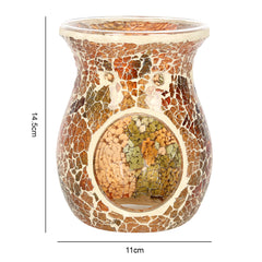 Large Brown Crackle Oil Burner