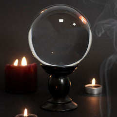 Large Clear Crystal Ball on Stand