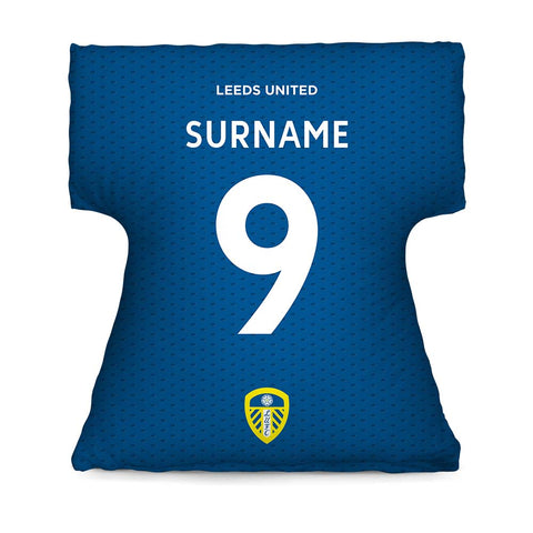 Leeds United Back of Shirt Shirt-Shaped Cushion