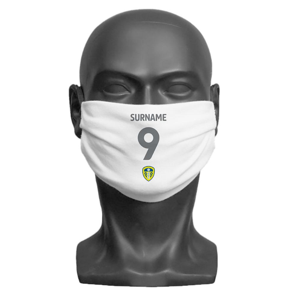 Leeds United FC Back of Shirt Personalised Face Mask