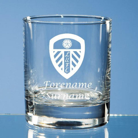 Personalised Leeds United FC Whisky Tumbler Glass