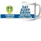 Personalised Leeds United FC Eat Sleep Drink Mug