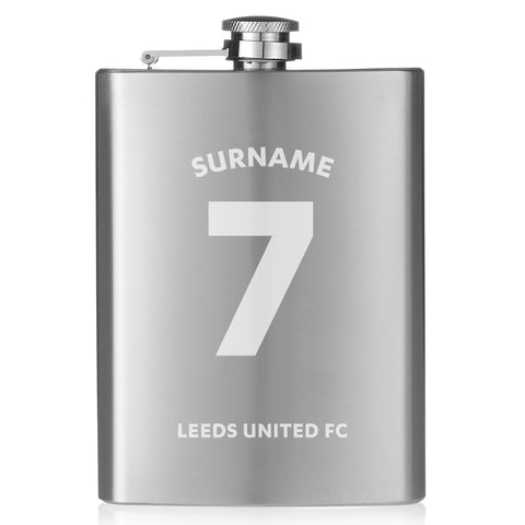 Personalised Leeds United FC Shirt Hip Flask