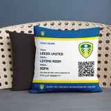 Leeds United Personalised Cushion - Fans Ticket (18 inches)