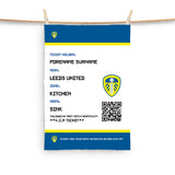 Leeds United Tea Towel - Personalised (Fans Ticket Design)