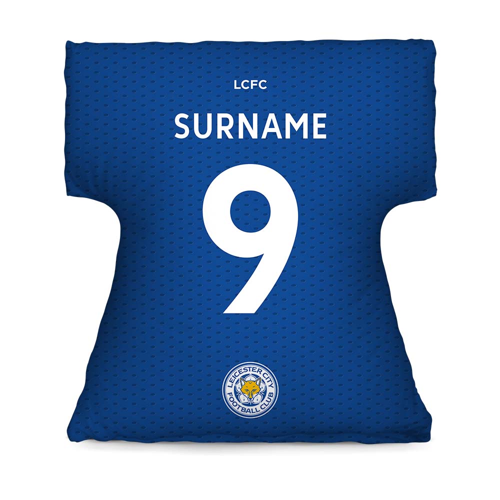 Leicester City Back of Shirt Shirt-Shaped Cushion