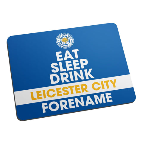 Personalised Leicester City FC Eat Sleep Drink Mouse Mat