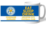 Personalised Leicester City FC Eat Sleep Drink Mug