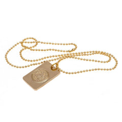 Leicester City FC Gold Plated Dog Tag & Chain  - Official Merchandise Gifts