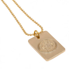 Leicester City FC Gold Plated Dog Tag & Chain  - Official Merchandise Gifts